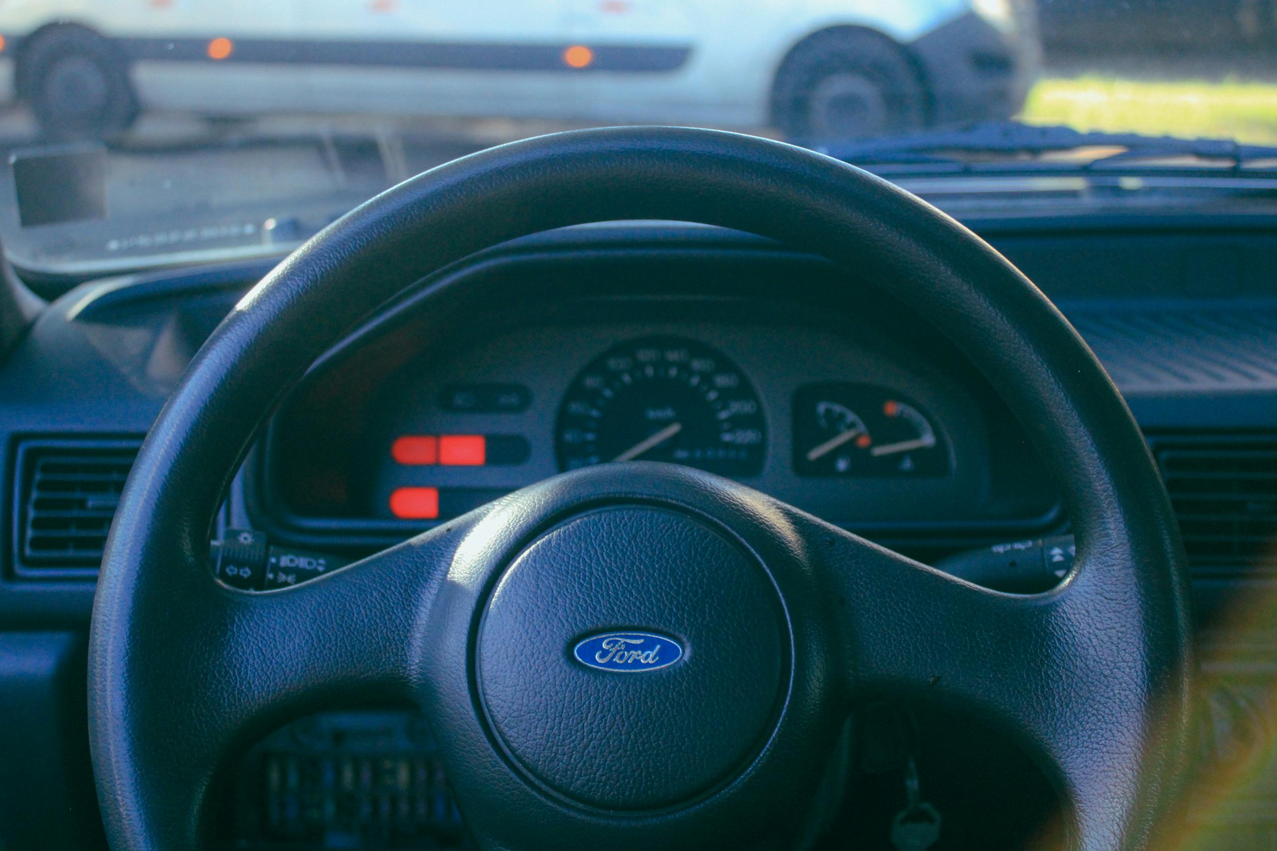 Free stock photo of classic ford, classic steering wheel